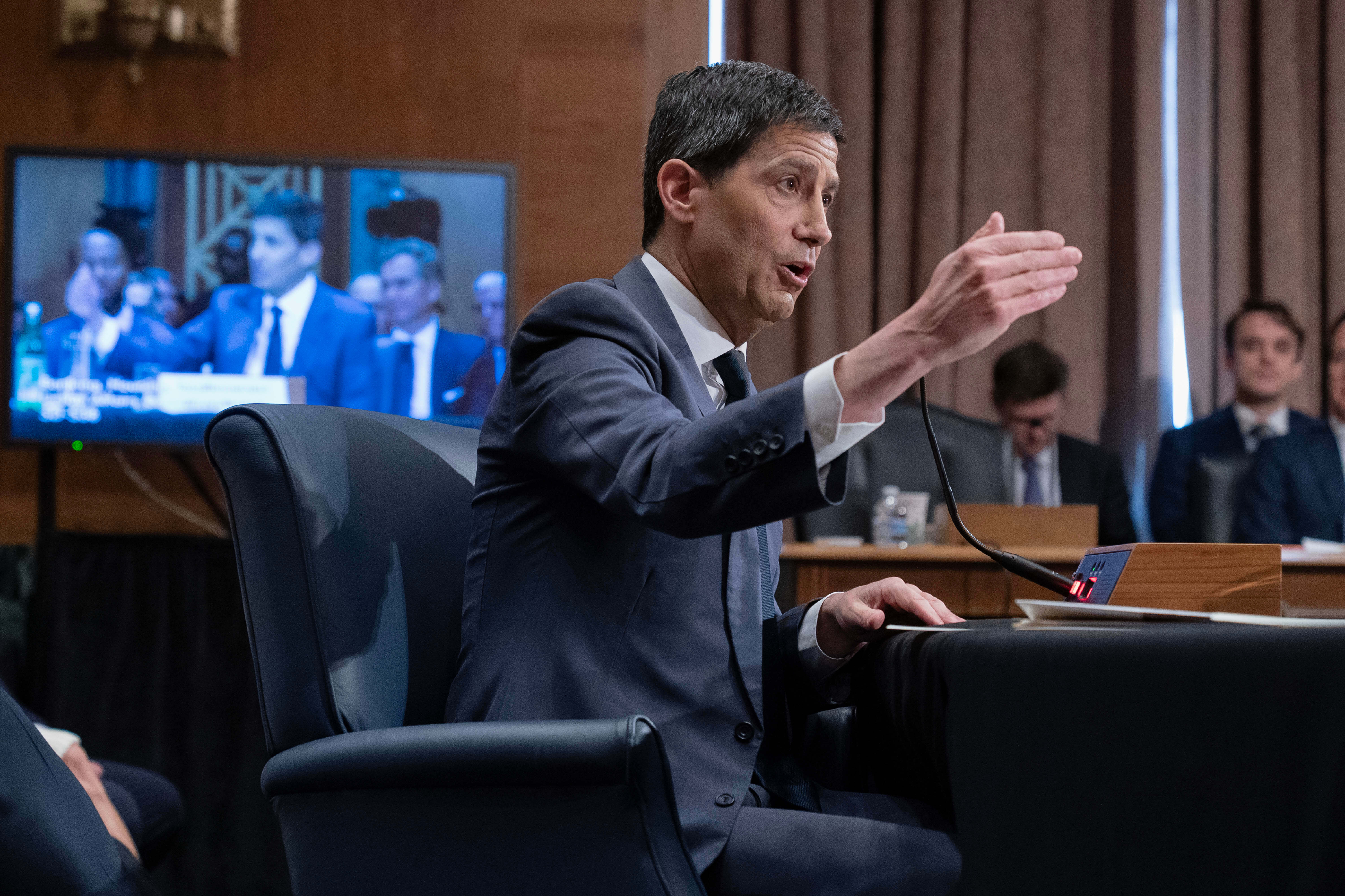 Kevin Warsh testifies during his nomination hearing to be a member and chairman of the Federal Reserve Board of Governors, Capitol Hill, April 21, 2026.