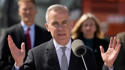 Prime Minister Mark Carney responds to a question during an event in Ottawa, April 23, 2026.