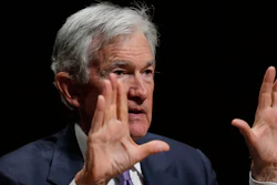 Federal Reserve Chair Jerome Powell gestures while addressing students at Harvard University, Cambridge, Mass., March 30, 2026.