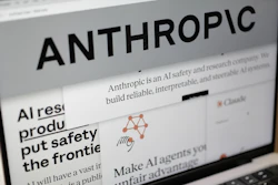 Pages from the Anthropic website are displayed on a computer screen in New York, Feb. 26, 2026.