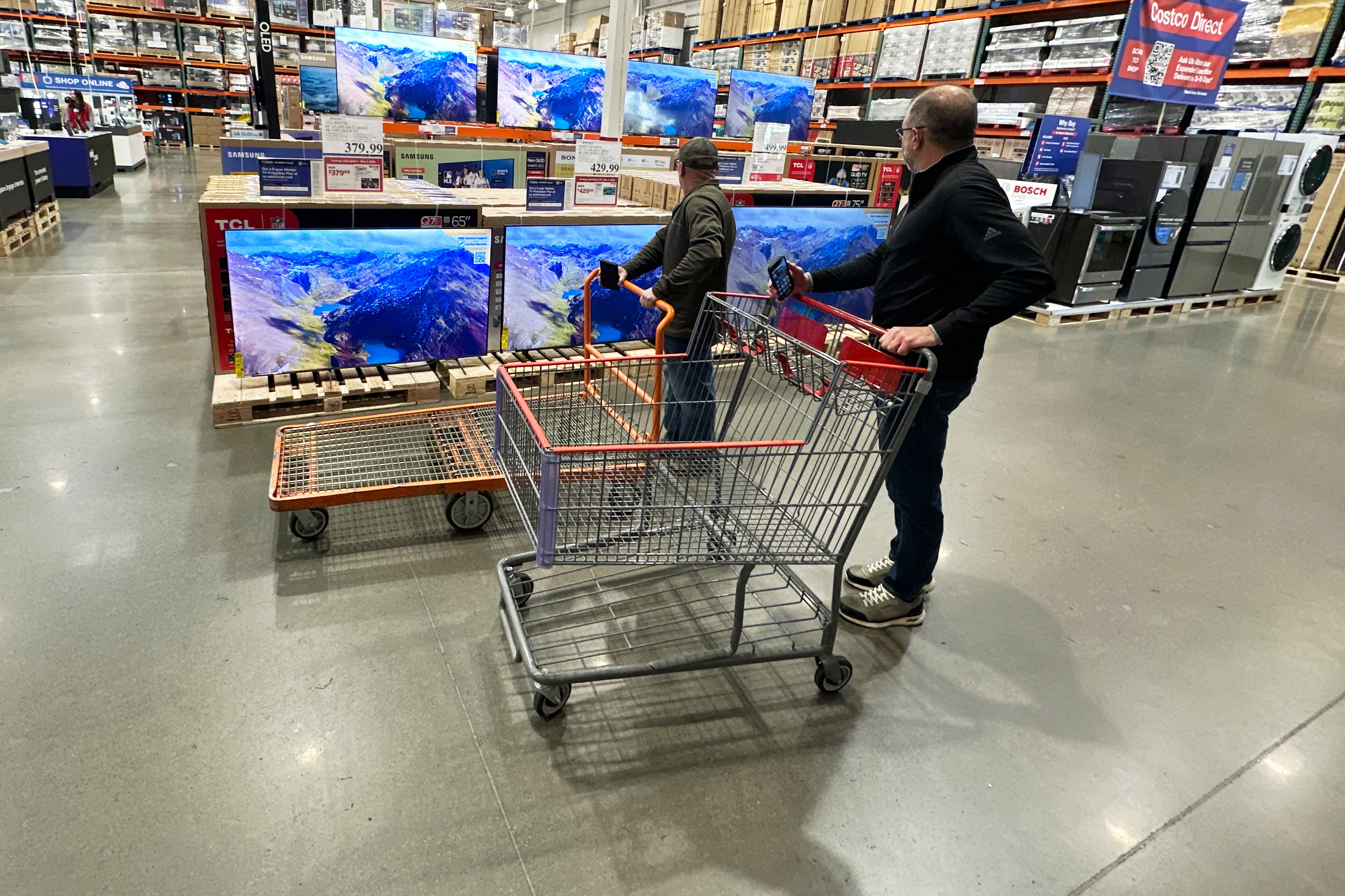 Shoppers in a Costco warehouse, April 30, 2026, Timnath, Colo.