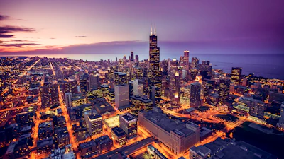 Chicago skyline.