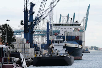 A ship is docked, Jan. 15, 2026, at PortMiami in Miami.
