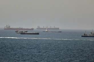 Tankers and cargo vessels in the Gulf of Oman, June 16, 2026.