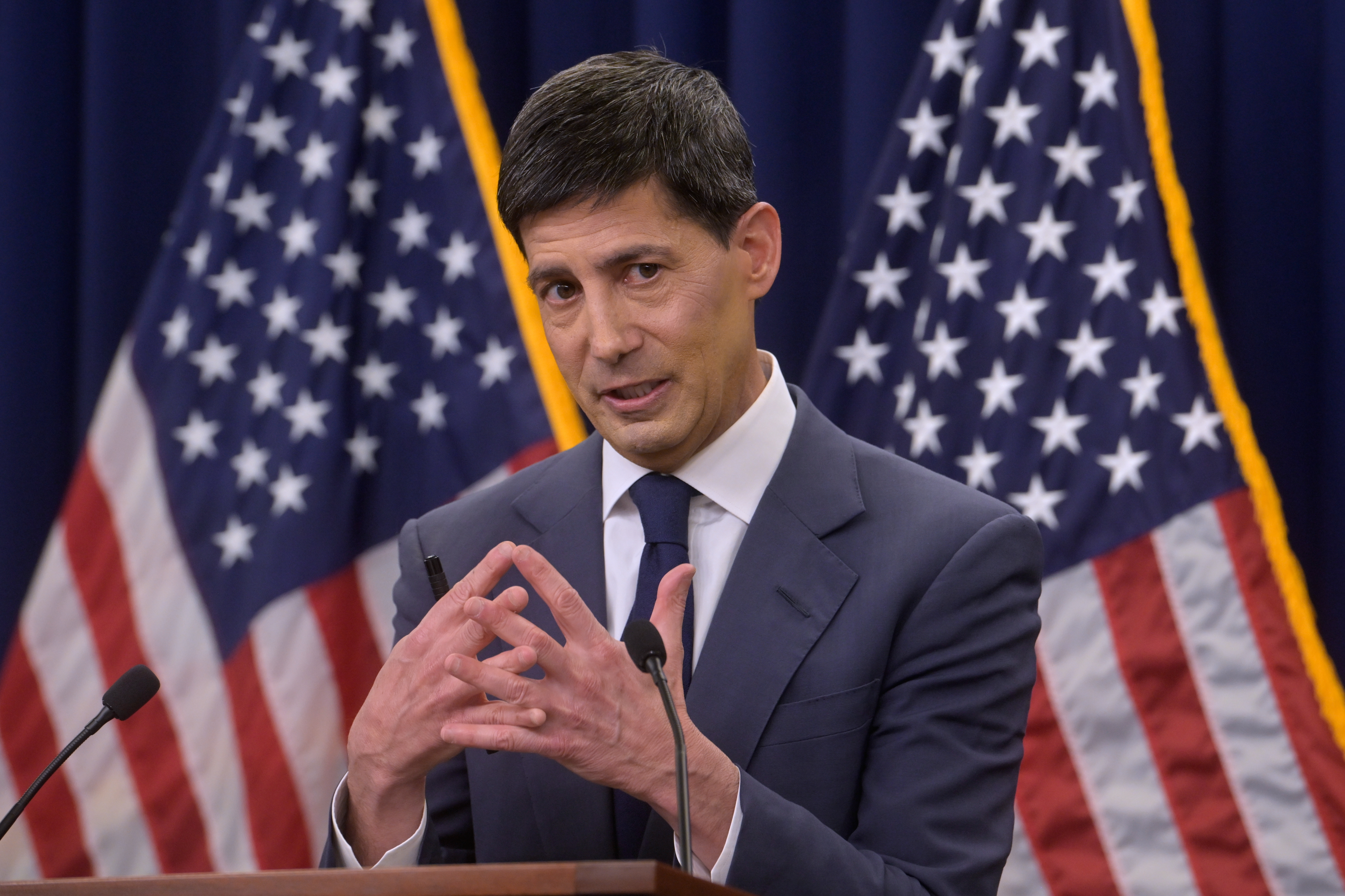 Federal Reserve Chairman Kevin Warsh speaks during a news conference following the Federal Open Market Committee meeting, June 17, 2025, Washington.