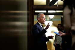 Canadian Prime Minister Mark Carney takes questions from journalists as he arrives on Parliament Hill in Ottawa, June 2, 2026.