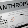 Pages from the Anthropic website and the company's logo are displayed on a computer screen in New York, Feb. 26, 2026.