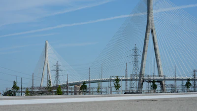 The Gordie Howe International bridge between Detroit and Windsor, Ontario, July 24, 2026.