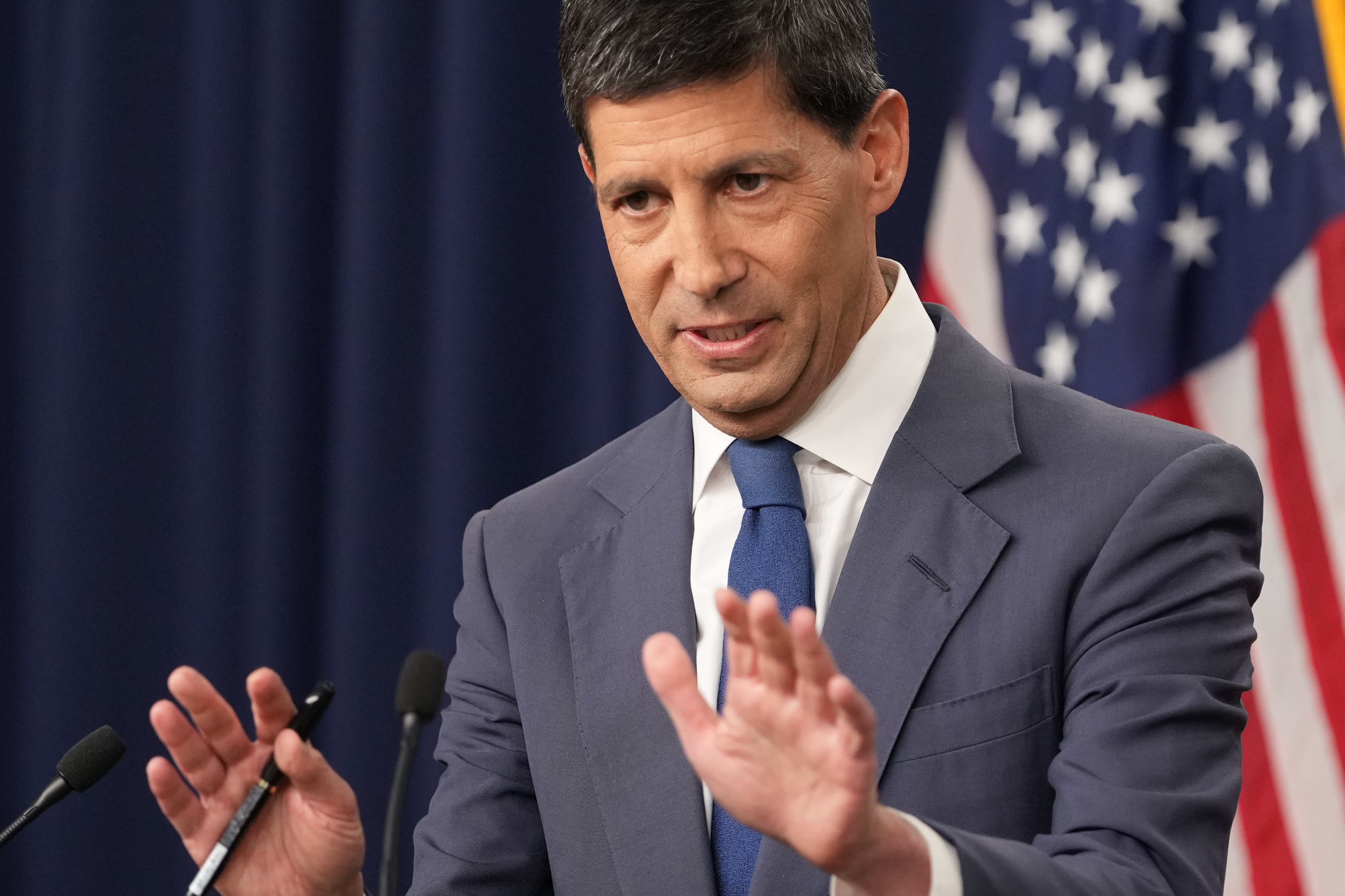 Federal Reserve Board Chairman Kevin Warsh speaks at a news conference at the Federal Reserve in Washington, July 29, 2026.