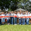A ribbon-cutting ceremony during Global Industrial's “Corporate Day of Service' at Harmony Heights Day School, East Norwich, New York, July 17, 2026.