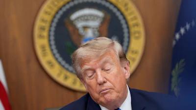 President Trump during a cabinet meeting at Camp David, July 31, 2026.