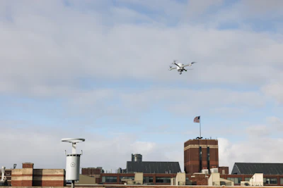 Drones can provide continuous or scheduled aerial patrols around facility boundaries.