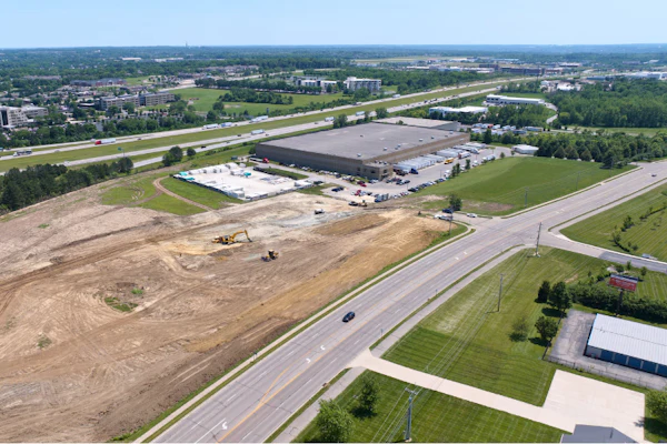 Site prep at the location of Winsupply’s distribution center expansion, Miami Township, Ohio, June 2026.