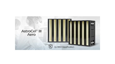 AstroCel III Aero industrial air filtration system with UL 900 Classification certification