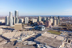 Aerial view of Mississauga, Ontario.