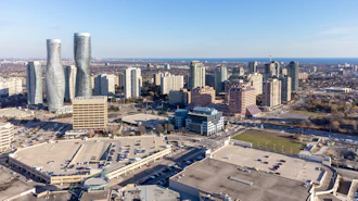 Aerial view of Mississauga, Ontario.