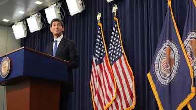 Federal Reserve Board Chairman Kevin Warsh speaks during a news conference at the Federal Reserve in Washington, Sept. 16, 2026.