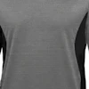 Men's gray long-sleeve shirt with black side panels and DIESEL brand patch on sleeve